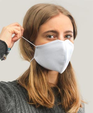 reusable white BS860 face mask made with fabric
